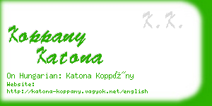 koppany katona business card